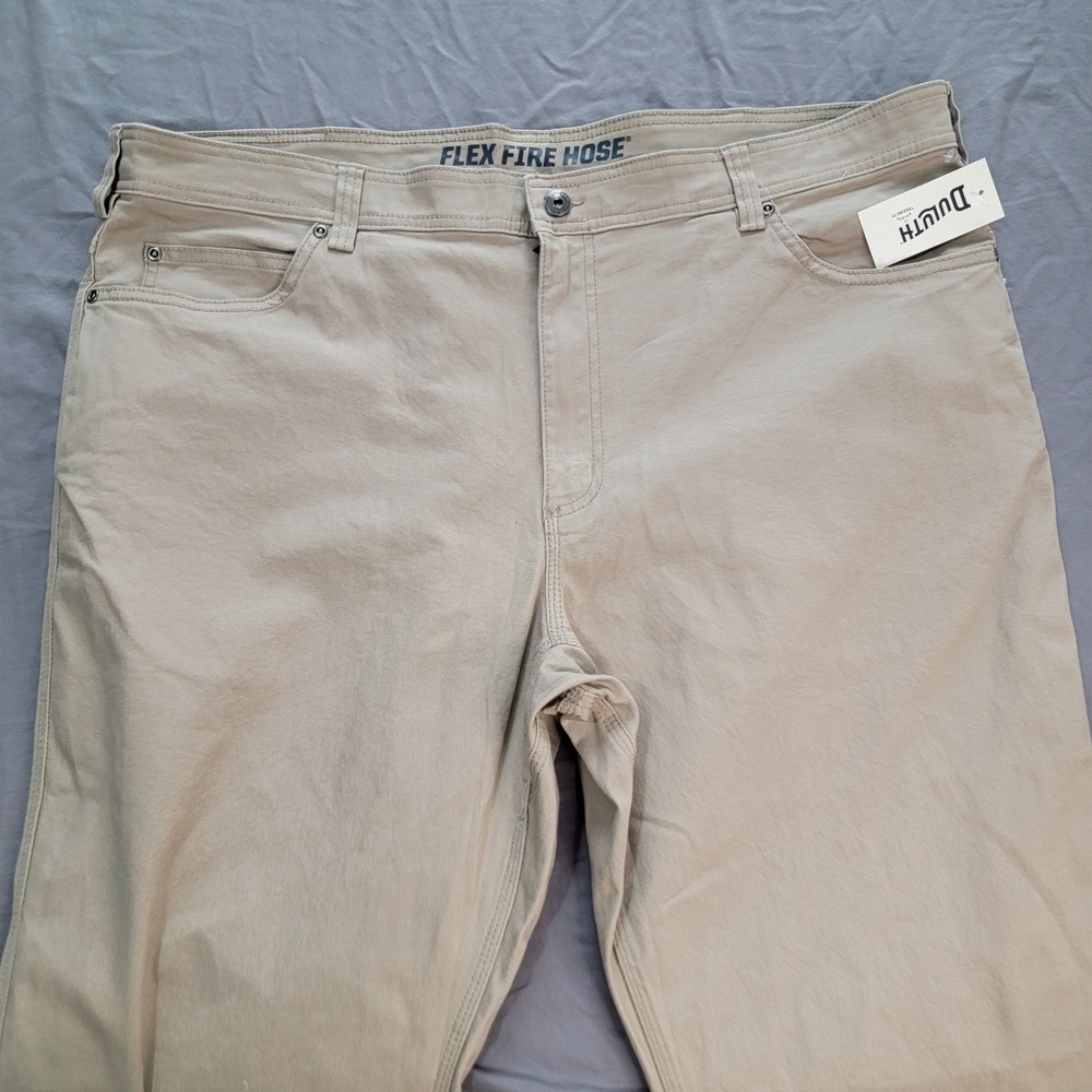 New Duluth Flex Fire Hose Pants Men's 42x34 Brown 5 Pocket Canvas Durability NWT - Picture 2 of 12